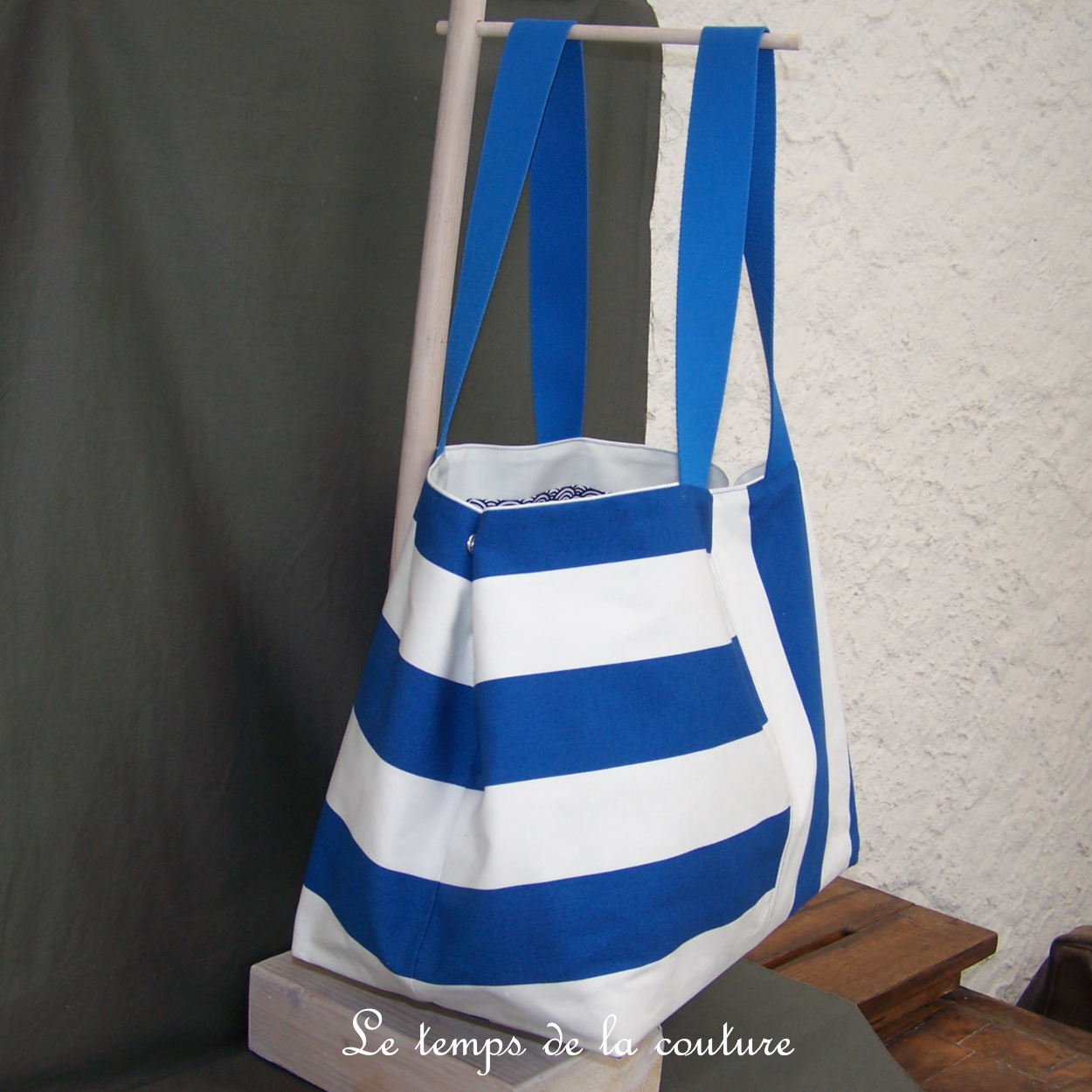 Sac - cabas non zippe - XL - plage bleu 06