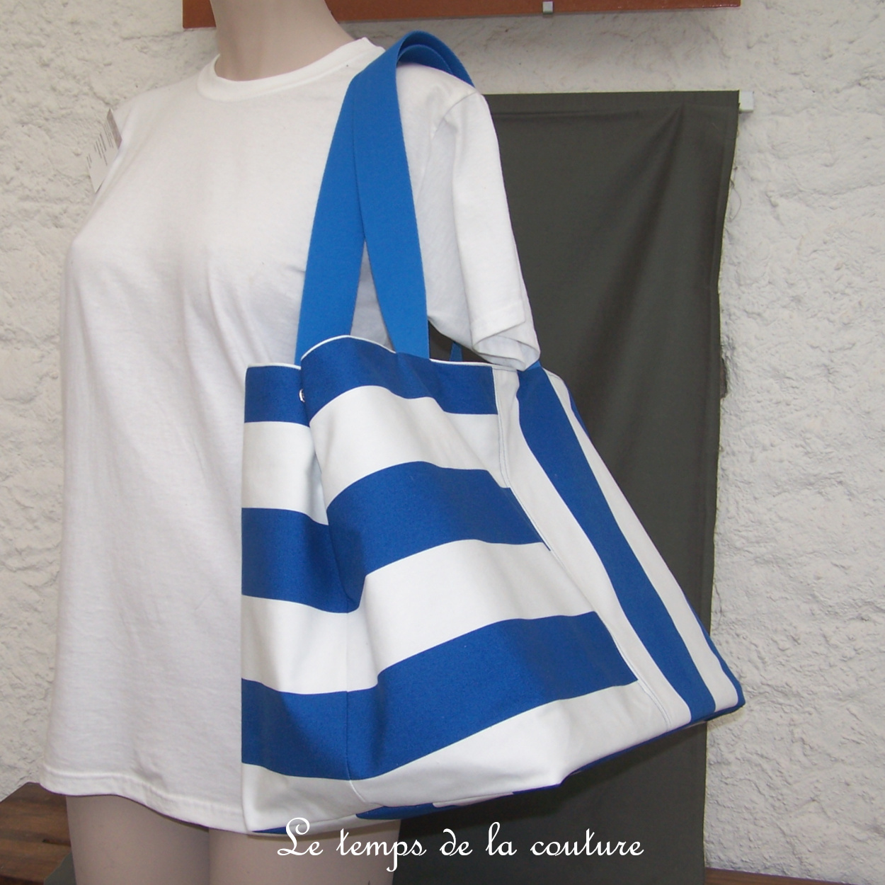 Sac - cabas non zippe - XL - plage bleu 07