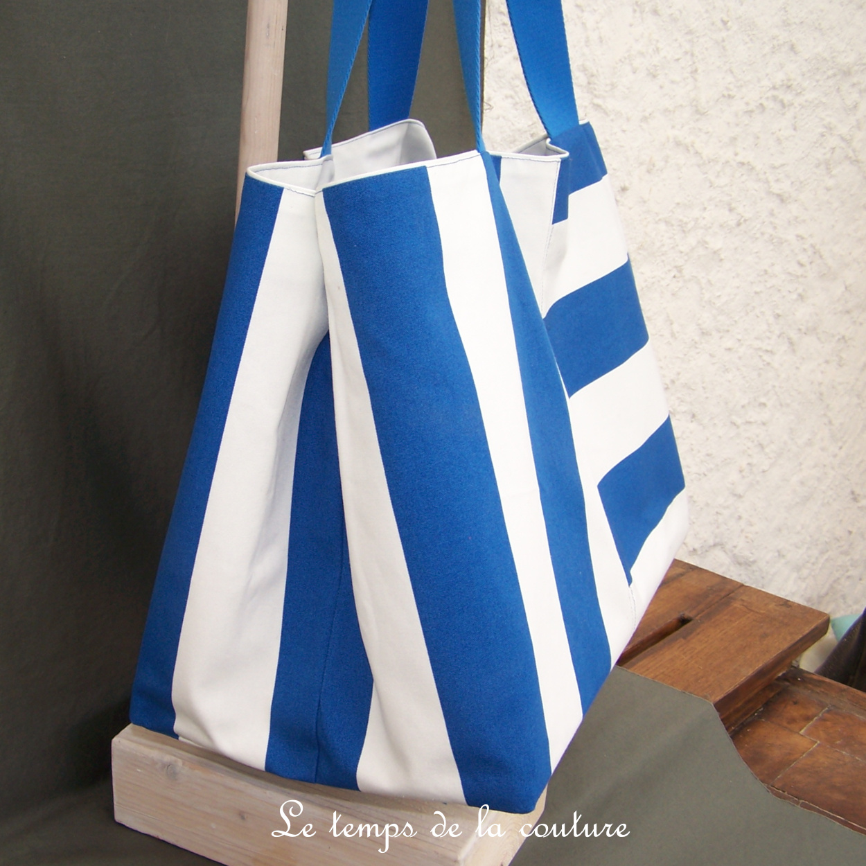 Sac - cabas non zippe - XL - plage bleu 08