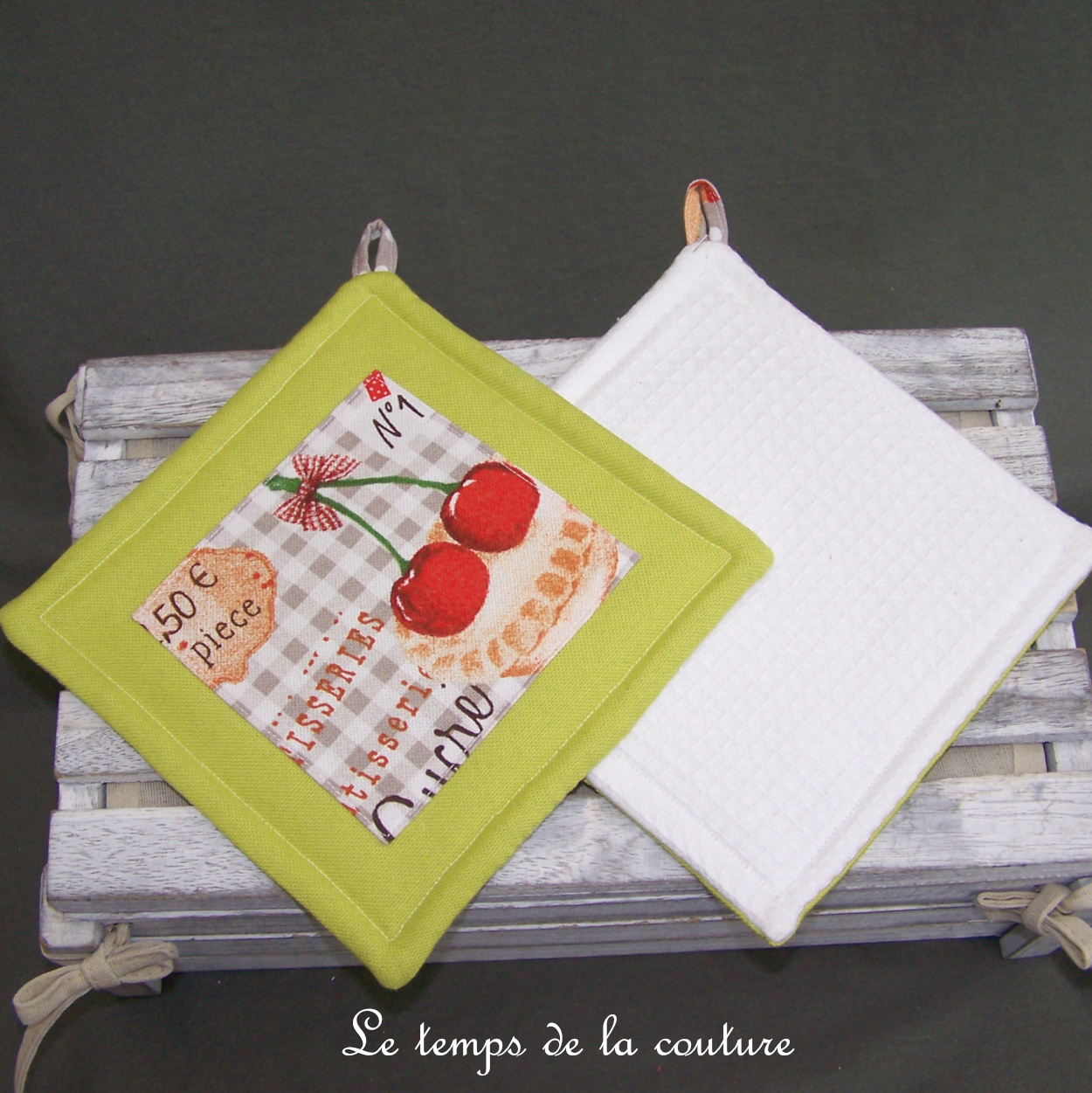 Cuisine - manique - vert anis fruit cerise 03