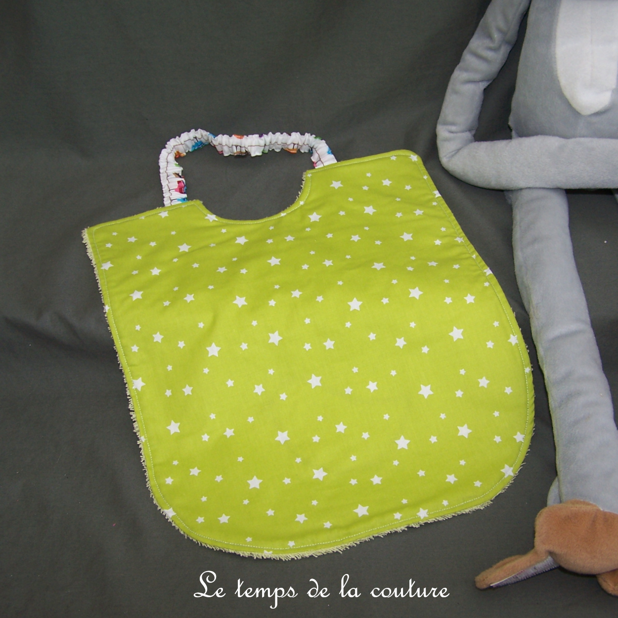 Enfant - bavoir double - anis motif oiseau 03