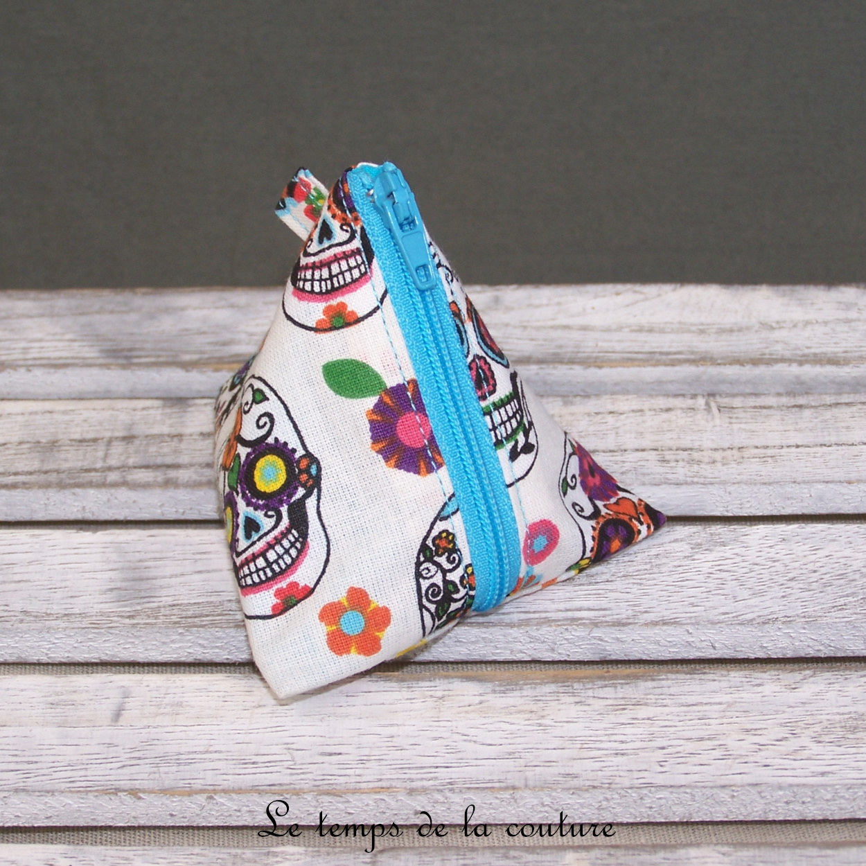 Berlingot - turquoise bleu blanc multicolore pirate tete de mort calavera - 03