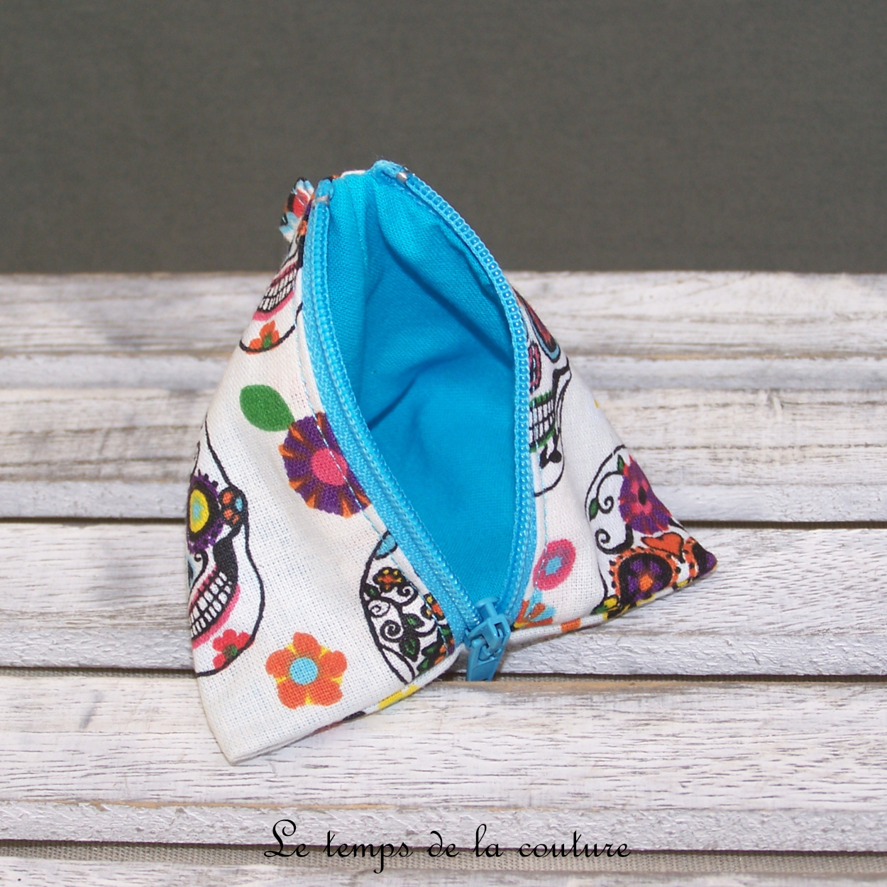 Berlingot - turquoise bleu blanc multicolore pirate tete de mort calavera - 05