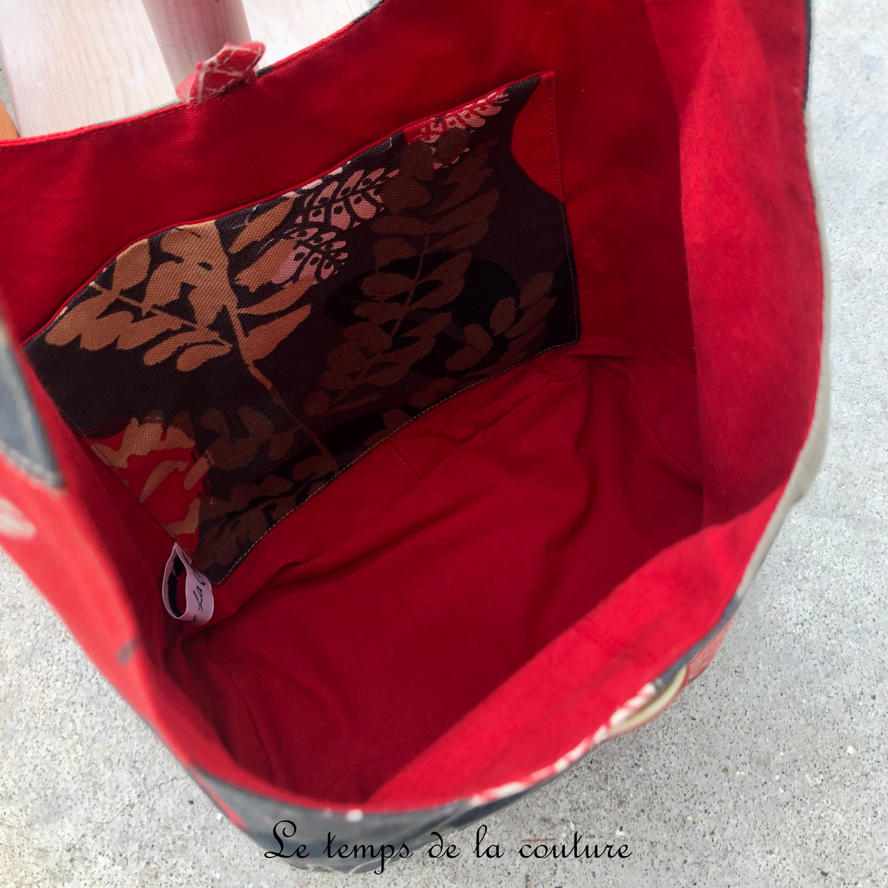 Sac - boho petit - gris antharcite rouge taupe noir - 05