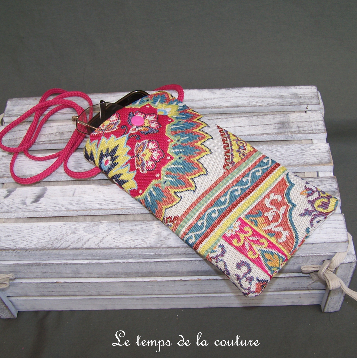 Pochette - telephone - rose arabesque desigual multicolore 02