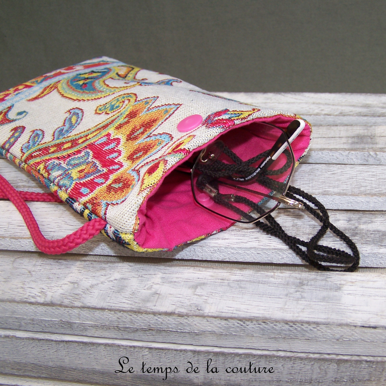 Pochette - telephone - rose arabesque desigual multicolore 03