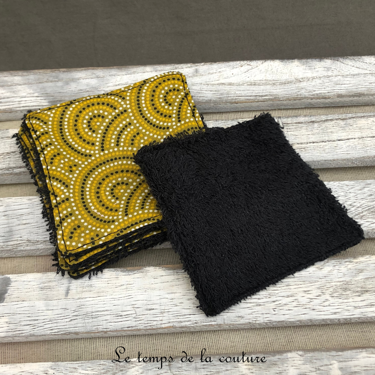 Sdb - lingette bambou noir - moutarde 01