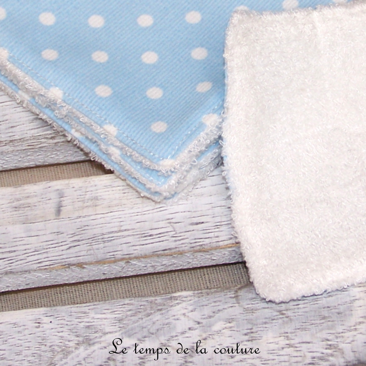 Sdb - lingette bambou - bleu ciel pois 04