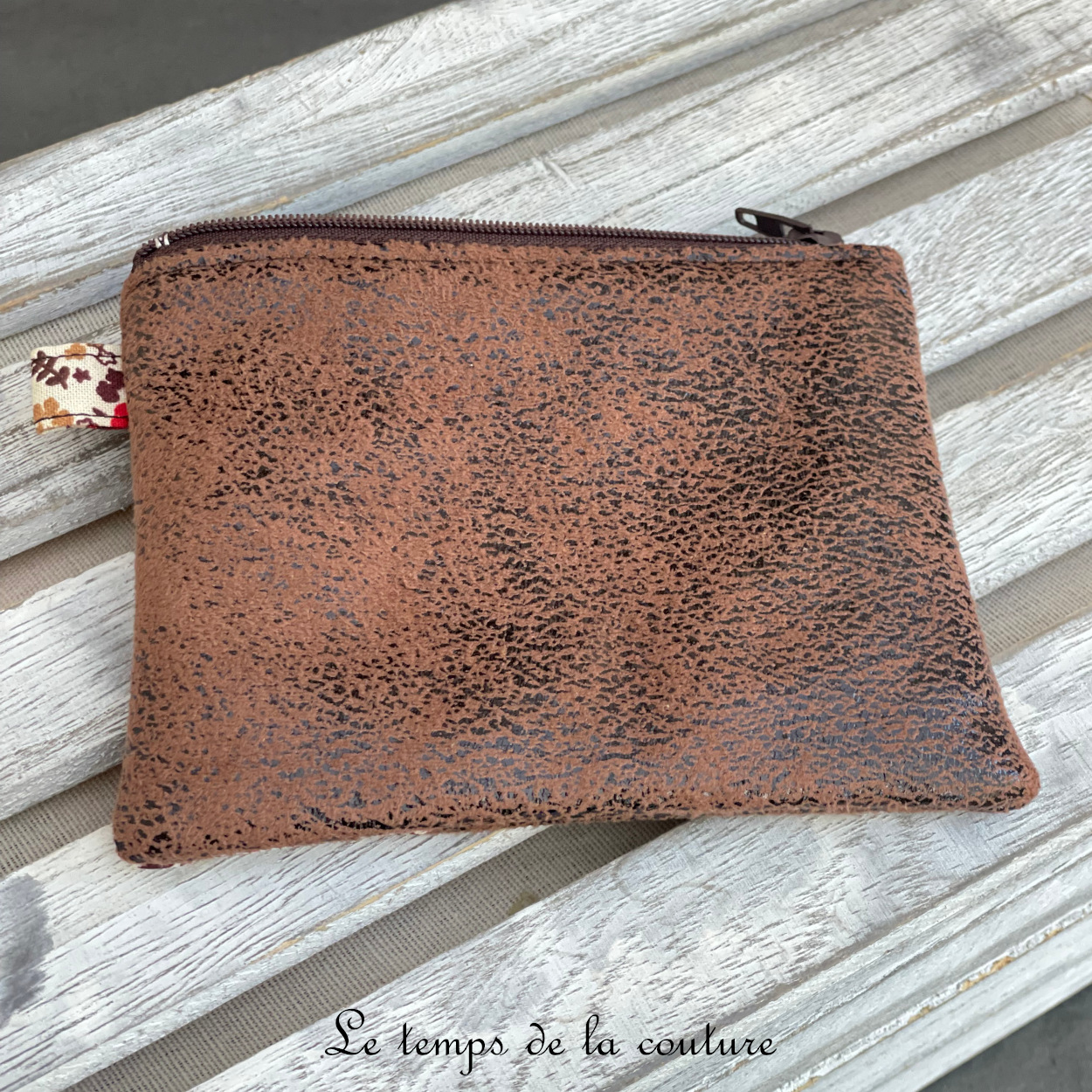 Pochette - PM - marron simili écru orange marron 04