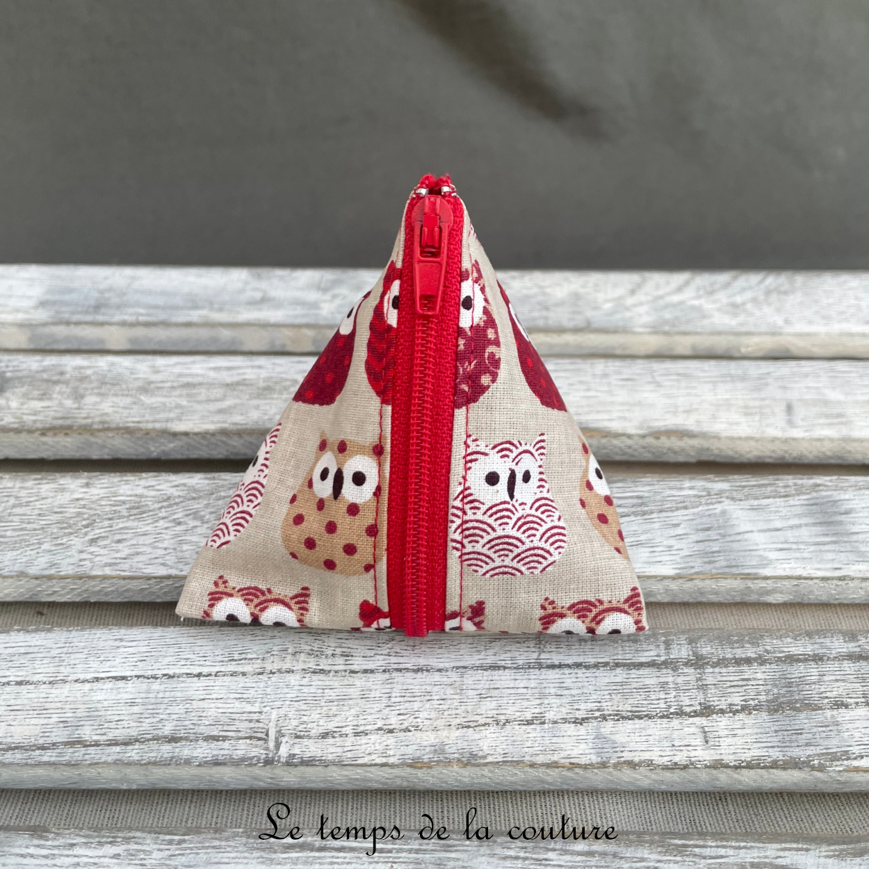 Berlingot - rouge beige bordeaux chouette hibou - 02