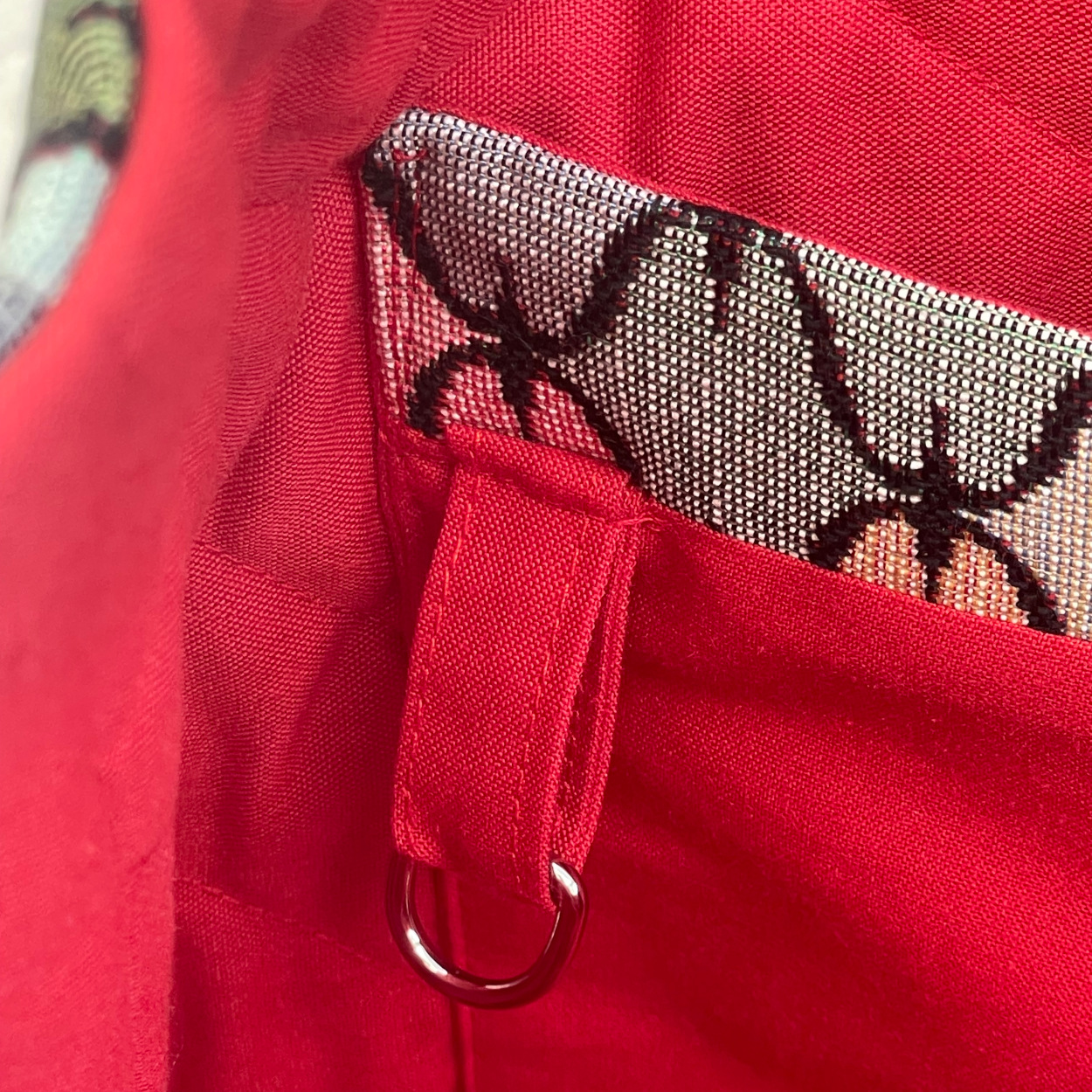Cuir - Sac trapeze - rouge et multicolore - 09