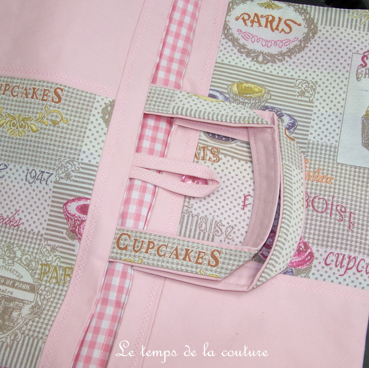 Cuisine - sac tarte - rose et jacquard gateau cupcake violet orange jaune vichy 04