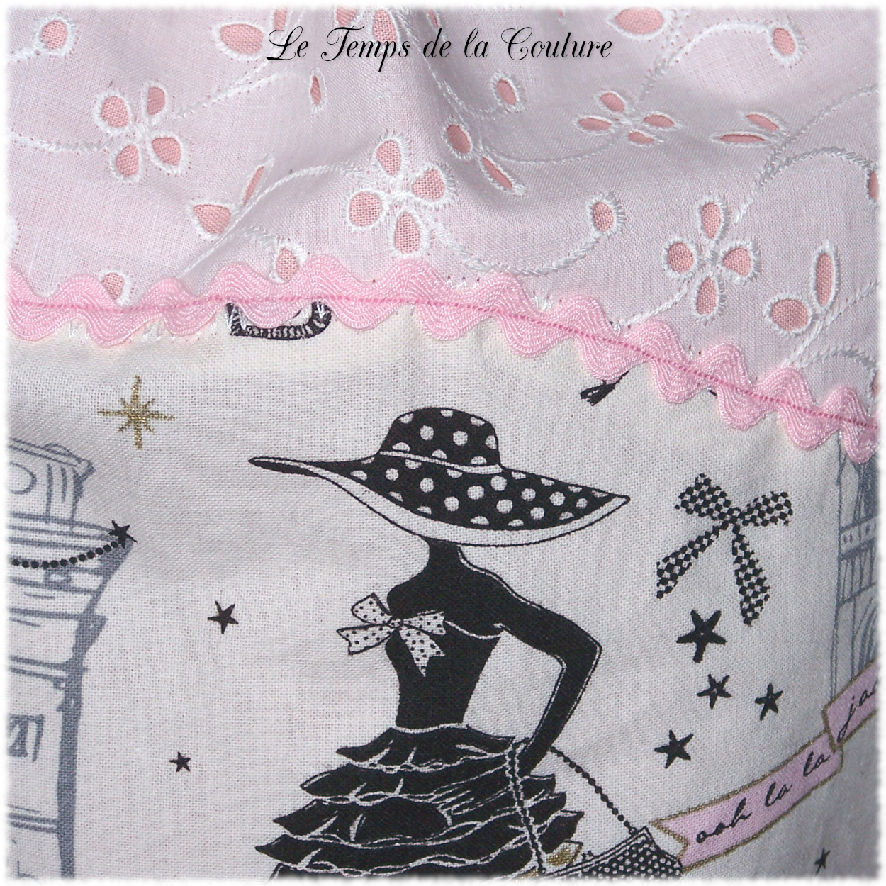 Sac - pochon - rose dentelle croquet imp parisienne02 - GFC