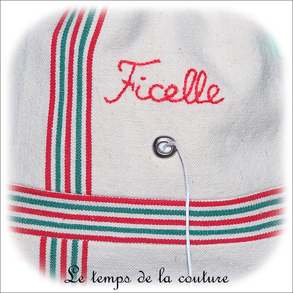 Cuisine - Sac ficelle - ecru rouge vert italien03 - GFC