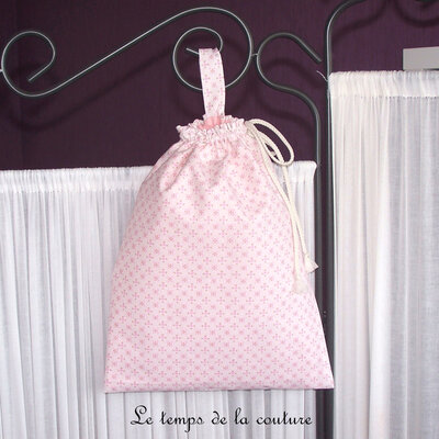 Sac pochon - rose taupe mini motif 01