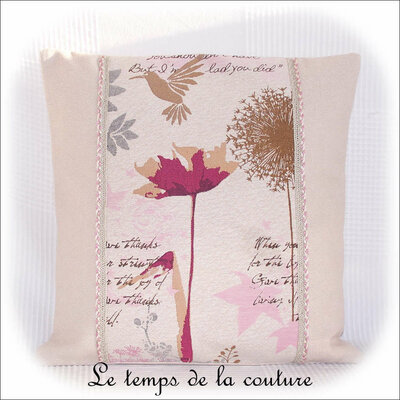 Coussin - écru et creme vertcale jacquard colibri01 - GFC