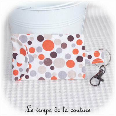 Pochette - porte clé - orange marron bulle01 - GFC