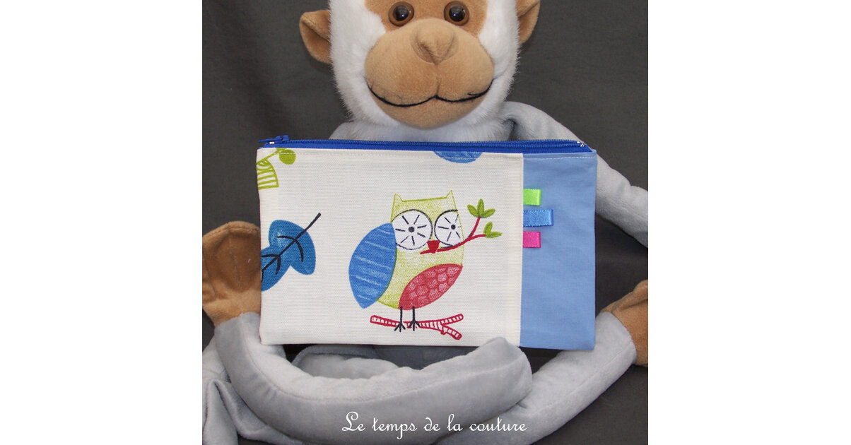 Trousse De Toilette Motif Chouette - PVC, Fermeture éclair, Couleur Beige - Neuf Avec étiquettes