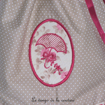 Sac - pochon - beige rose fleurt br parapluie 02