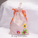 Sac - pochon - orange anis gris grain riz fleur 01