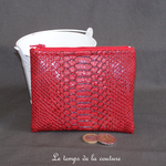 Pochette - droite - zippé - rouge croco starmette femme 04