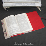 Protège livre - beige  rouge souris 04