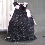 Sac - pochon - parisienne diagonale noir triangle blanc04