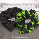 Sdb - Chouchou - noir mini pois jaune - noir tete de mort anis vert 02