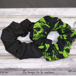 Sdb - Chouchou - noir mini pois jaune - noir tete de mort anis vert 03