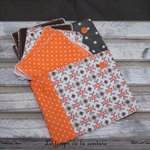 Sdb - lingette bambou bambou pochette savon - orange blanc gris02