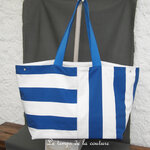 Sac - cabas non zippe - XL - plage bleu 02