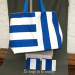 Sac - cabas non zippe - XL - plage bleu 04