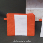 Pochette - droite - zippé - plage orange 03