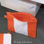 Pochette - droite - zippé - plage orange 04