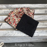Sdb - lingette bambou noir ecru orange marron cachemire 01