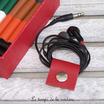 Cuir - serre cable - rouge