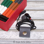 Cuir - serre cable - gris