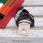 Cuir - serre cable - creme