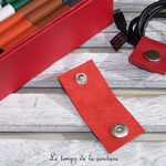 Cuir - serre cable - rouge 01