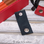 Cuir - serre cable - noir 01