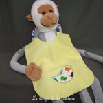 Enfant - bavoir double - anis motif oiseau 01