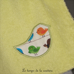 Enfant - bavoir double - anis motif oiseau 02