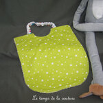 Enfant - bavoir double - anis motif oiseau 03