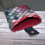 Protège livre - pochette cuir jacquard multicolore rouge 02