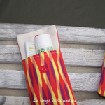 Sdb - pochette brosse a dent - orange jaune rouge violet geometrique 03