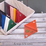 Cuir - Porte monnaie triangle - orange - 01