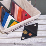 Cuir - Porte monnaie triangle - noir - 01