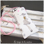 Pochette - telephone - parisienne jaune unis rose 04