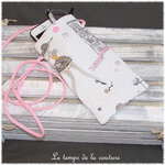 Pochette - telephone - parisienne jaune unis rose 06