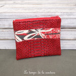 Pochette - droite - zippé - rouge simili croco fleur gris taupe beige 00